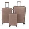 W.O.K 3-Piece Hard Shell Luggage Set – 20", 24", 28" Spinner Trolleys With Number Lock – Coffee