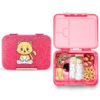 COCOBEE Kitten Bento Lunch Box – 6 Compartments, Leakproof, Microwave Safe, Lightweight – 1L – Age 3+(Pink Color)