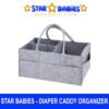 STAR BABiES Lightweight Diaper Caddy Organizer - Grey
