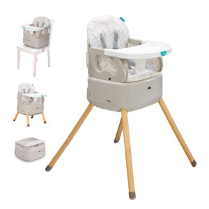 MOON Apex Baby Highchair With 7 adjustable heights and Reclining Feature-Grey