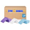 STAR BABiES Disposable Changing Mat Assorted Color (50pcs Lavender  50pcs Yellow  50pcs White)  - Pack of 150