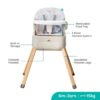 MOON HiteRite 4-in-1 Convertible -Baby Highchair-Booster-Dining Chair-Carry Box-Beige