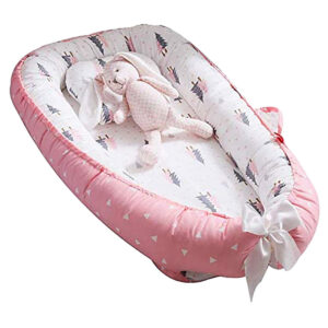 STAR BABiES Portable Lounger Sleeping Pod for New Born Babies - Pink