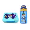 StarMarz - Blue Space Bento Glitter Lunch Box with Plastic Water Bottle Super Boy (480ml) - Blue