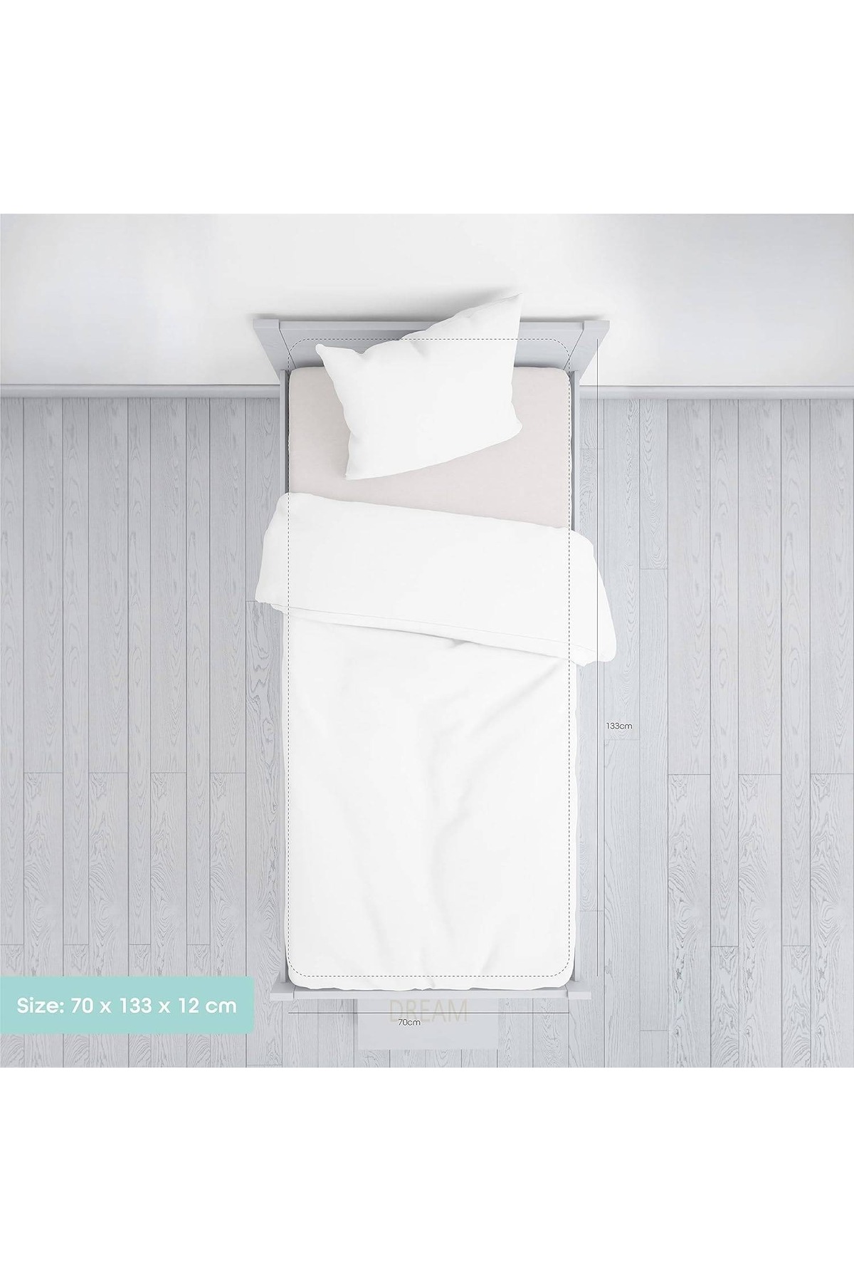 MOON Premium 100% Cotton Terry, Breathable Waterproof Mattress Protector sheet with Skirt fit - 133x70x12 cm 1 MOON Premium 100% Cotton Terry, Breathable Waterproof Mattress Protector sheet with Skirt fit - 133x70x12 cm