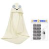 STAR BABiES - Microfiber Hooded Towel w/ Disposable Scented Bag w/ Dispenser - Grey