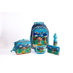 Cocomelon 5-In-1 School Set – 16" Trolley Bag, Lunch Bag, Pencil Case, Water Bottle & Lunch Box – Multicolor