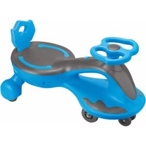 URBAN TOTS Premium Rider Swing Ride-On & Car For Kids With Safety Backrest And Push Handle-Green& Blue