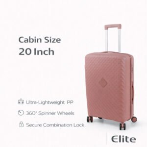 ELITE- Premium Hard-Shell Luggage 20 inch – Lightweight Spinner Suitcase – Rose Gold