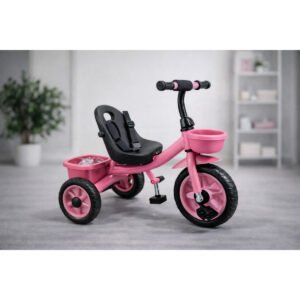 StarMarz Toddler 3-Wheel Tricycle Ride-On Toy with Safety Seat, Cup Holder & Rear Storage Basket - Pink