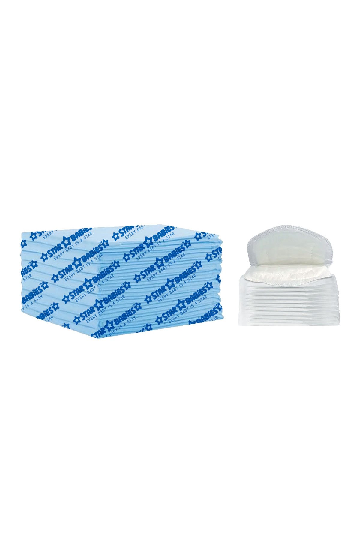 STAR BABiES - Combo Pack of 2- Disposable Changing Mat Pack of 12 with Breast Pad (20 Pcs) - Blue 1 STAR BABiES - Combo Pack of 2- Disposable Changing Mat Pack of 12 with Breast Pad (20 Pcs) - Blue