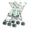 MOON Jet Plus Twin Buggy Lightweight Travel strollers -Umbrella Fold- up to 30Kg,6m+ - Green