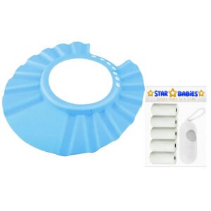 STAR BABiES Adjustable Shower Cap + Scented Bag + Dispenser - White