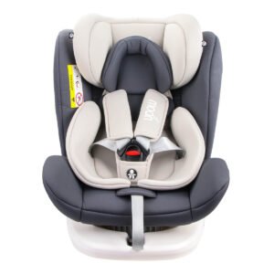 MOON GYRO Baby Car Seat for Child Group 0+/1/2/3 (0-36 kg/0-12 Year) ISOFIX+ Top Tether Rotation 360° Grey