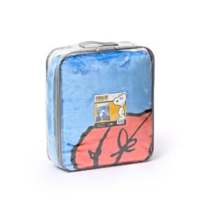 Peanuts Raschel Ultra-Soft Fleece Blanket – 100% Polyester – Lightweight & Durable – Blue