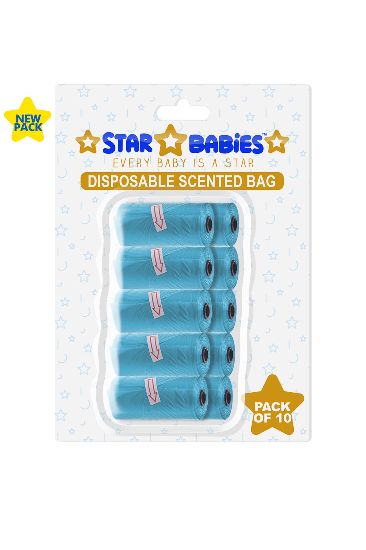 STAR BABiES - Scented Bag Blister - Pack of 10/150 Bags - Blue 1 STAR BABiES - Scented Bag Blister - Pack of 10/150 Bags - Blue