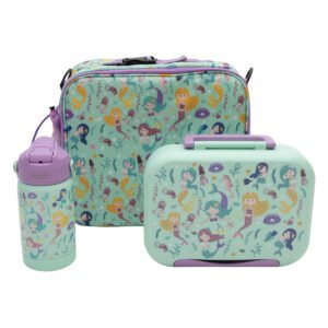 MOON Marmita Kids Lunch Box Set with Insulated Bottle & Bag – Leakproof, BPA-Free, Microwave & Dishwasher Safe -Mermaid