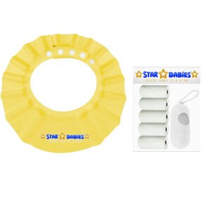 STAR BABiES Adjustable Shower Cap With Scented Bag & Dispenser Combo Pack Yellow & White - 7 Pieces