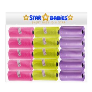 STAR BABiES - Scented Nappy Bag Pack of 15/225 Bags - Assorted