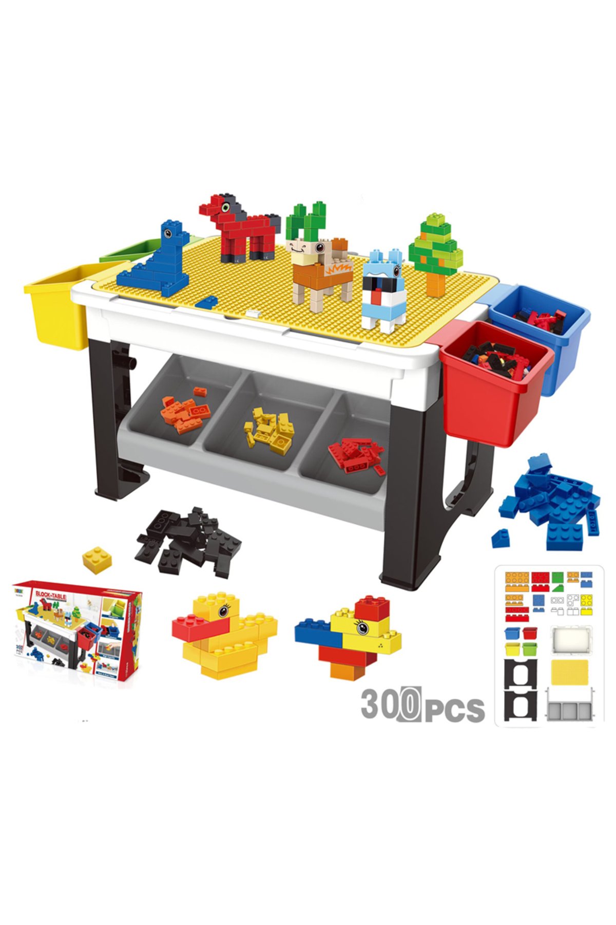 KIKIBEBE 300-Piece Building Block Table – Combines Building Blocks, Study Desk & Play Surface – Multicolor 1 KIKIBEBE 300-Piece Building Block Table – Combines Building Blocks, Study Desk & Play Surface – Multicolor