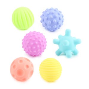 MOON Baby Learning Toy Balls – 6-Pack Soft Baby Textured Balls