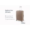 W.O.K 24" Lightweight Hard Shell Cabin Trolley – Polypropylene Luggage With Spinner Wheels & Number Lock – Coffee