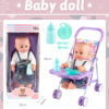 KIKIBEBE 18-Inch Fat Boy Doll With Stroller, Bottle & Dinner Plate – Boys – Multicolor