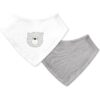 MOON Bandana bibs regular ( Organic) ( PK -2)-Bear & Grey