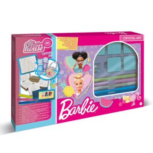 Barbie Crystal Art Set for Kids | DIY Jewelry & Craft Kit with Charms, Mould Tray, 8 Markers, 5 Stampers, Resin Mix, Ink Pad, Glue & Stirrer | Creative Arts & Crafts Gift