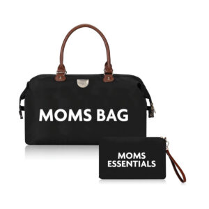 MOON Moms large capacity waterproof Travel Diaper Bag with 2 pouchs-Black