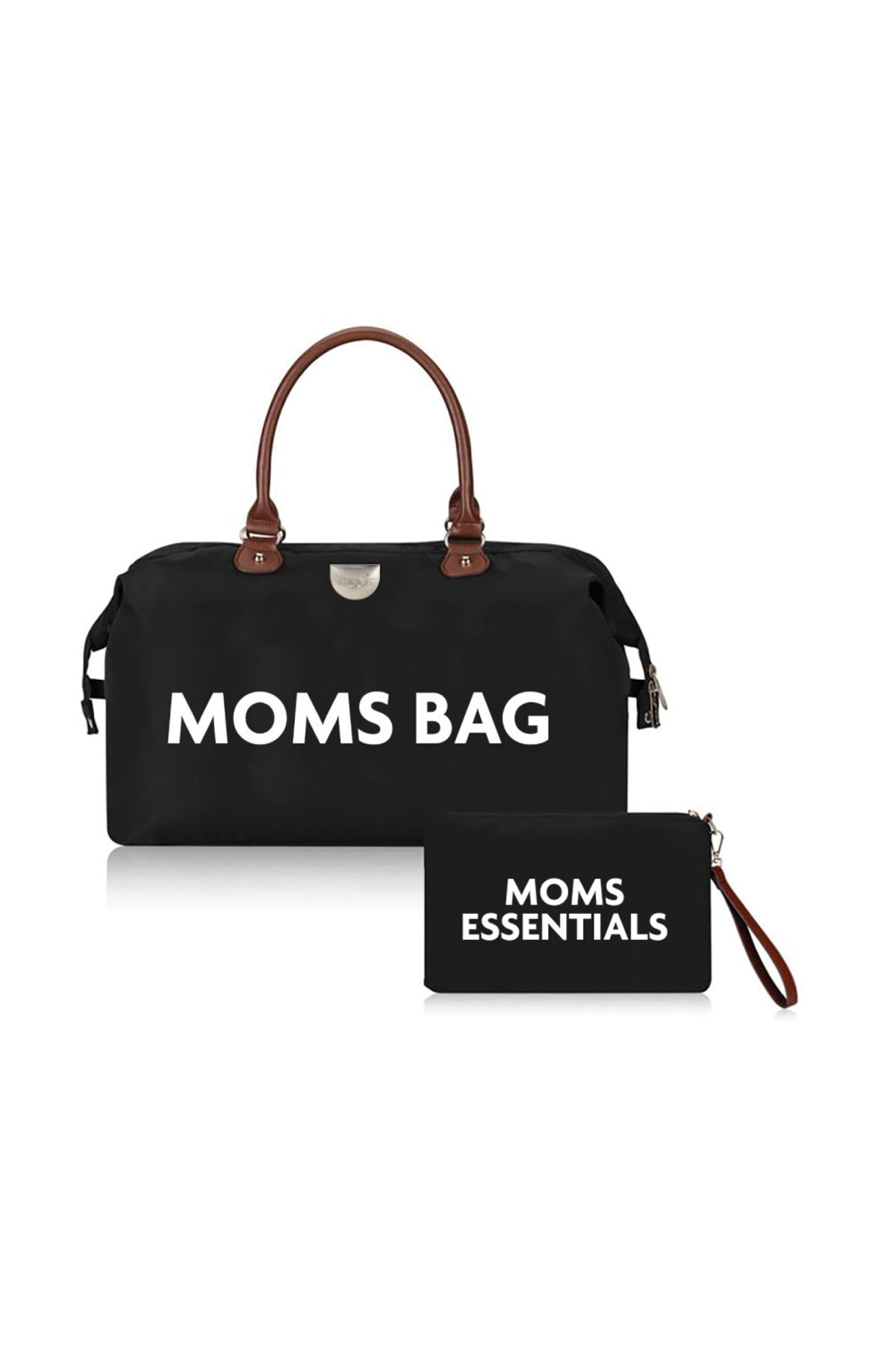 MOON Moms large capacity waterproof Travel Diaper Bag with 2 pouchs-Black 1 MOON Moms large capacity waterproof Travel Diaper Bag with 2 pouchs-Black