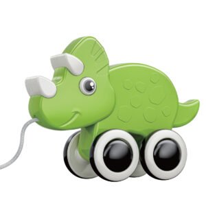 MOON Rolling Buddy Pull Along Toy Montessori Toys and Stacking Toys - Rhino