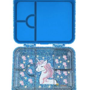 StarMarz Unicorn Bento Glitter Lunch Box – 4–6 Compartments, 1195Ml Capacity, Sandwich Cutters, Fruit Pickers & Detachable Tray – Multicolor