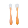 MOON  Baby Silicone feeding Spoon Set – Baby Led Weaning- First Stage -Soft Gum-Friendly, BPA Free,Pack of 2-Orange