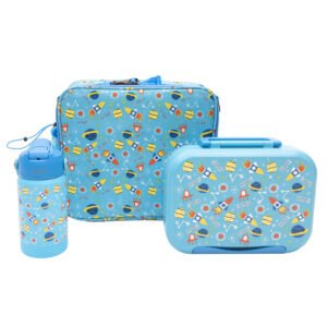 MOON Marmita Kids Lunch Box Set with Insulated Bottle & Bag – Leakproof, BPA-Free, Microwave & Dishwasher Safe – Rocket