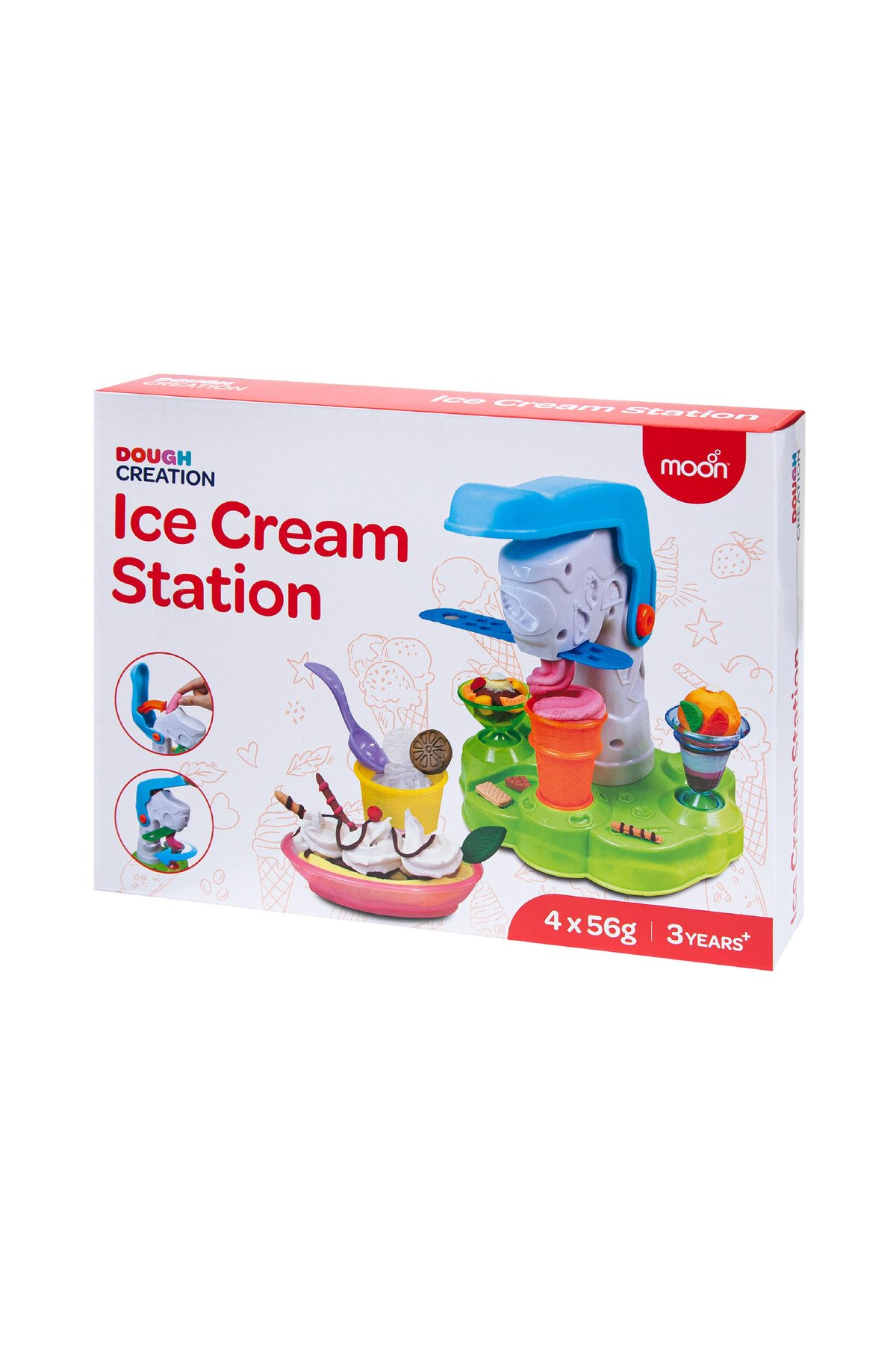 MOON Kid's Dough Ice-Cream Station. 4 x 50g dough pot. 1 MOON Kid's Dough Ice-Cream Station. 4 x 50g dough pot.