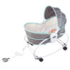 KIKIBEBE 5-In-1 Cozy Rocker Bassinet – Adjustable Gray Baby Rocker, Play Table & Study Desk With 360° Rotating Seat & Music Toys-Grey