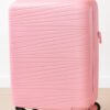 W.O.K 20" Lightweight Hard Shell Cabin Trolley – Polypropylene Luggage With Spinner Wheels & Number Lock – Rose Gold