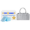 STAR BABiES - Diaper Caddy Organizer With Disposable Changing Pads 50Pcs - Grey/Blue