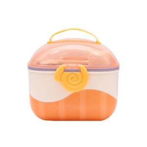 MOON Baby Milk Powder Storage Box – Portable Formula Dispenser Container with Scoop & Fork--Orange