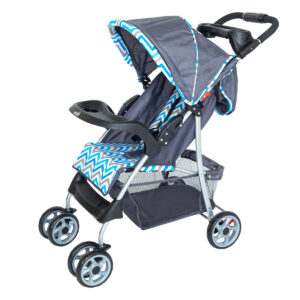 MOON Trek - One Fold Stroller - Blue Stripes