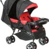 MOON Magnum Tandem Easy Fold Twin Travel Stroller,Fire Red