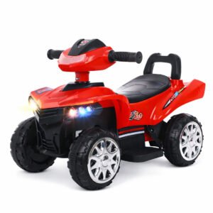 StarMarz Mini Quad Ride-On ATV – Foot-to-Floor Baby Ride-On Bike for Kids, Sturdy 4-Wheel Design, Steering Handle & Comfortable Seat – Indoor/Outdoor Toddler Push ATV (1–4 Years) – Red