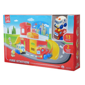 Little Learners Fire Station Playset - Realistic Pretend Play Toy with Vehicles