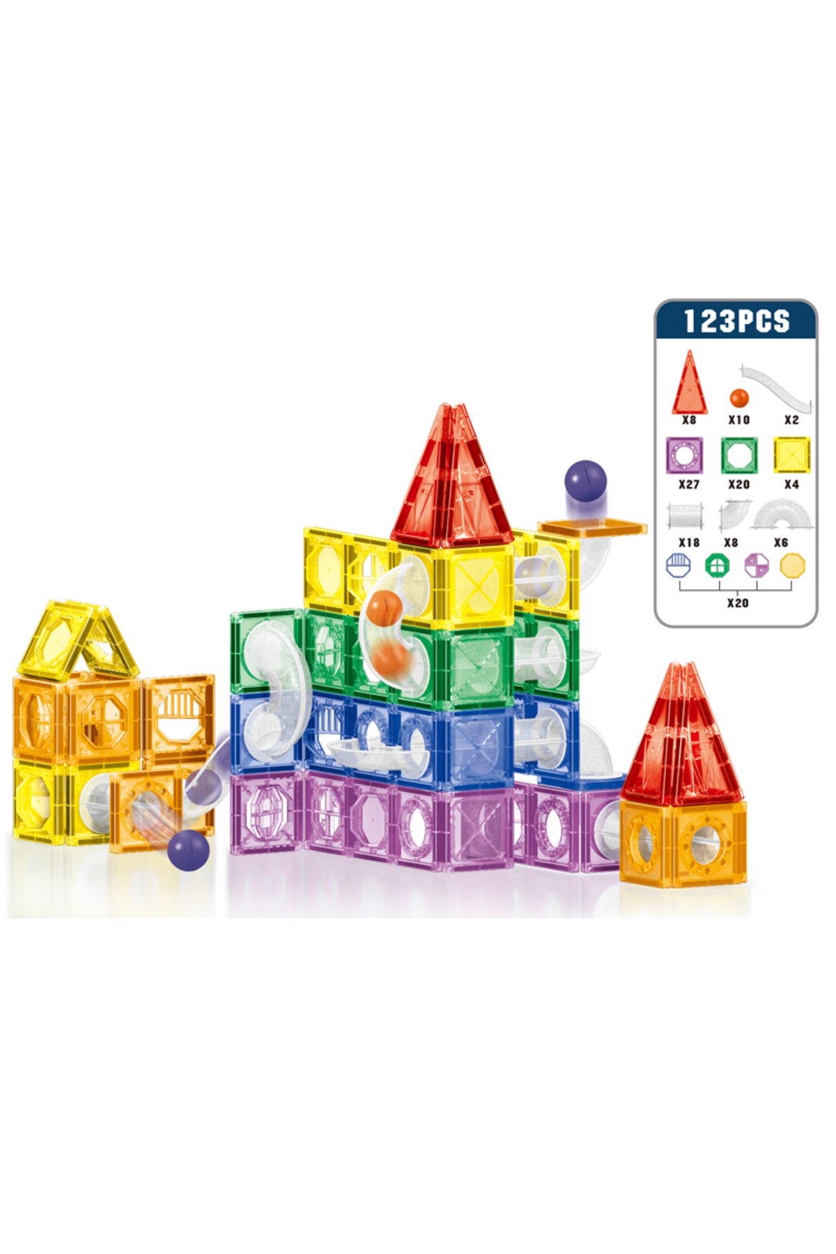 KIKIBEBE Colored Window Magnet Blocks – 123 Pieces – Multicolor 1 KIKIBEBE Colored Window Magnet Blocks – 123 Pieces – Multicolor