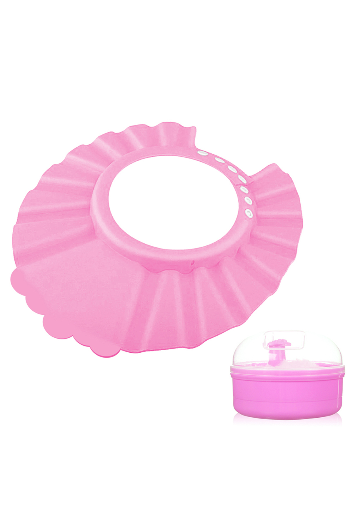 STAR BABiES - Kids Shower Cap w/ Powder Puff - 2pcs - Pink 1 STAR BABiES - Kids Shower Cap w/ Powder Puff - 2pcs - Pink