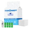 STAR BABiES - Disposable Changing Mat 40 Pcs With Disposable Scented Nappy Bag 60 Pcs - White/Green