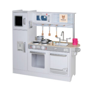 KIKIBEBE Children’S Wooden Kitchen – Encourages Creativity, Imagination & Life Skills Through Play-White