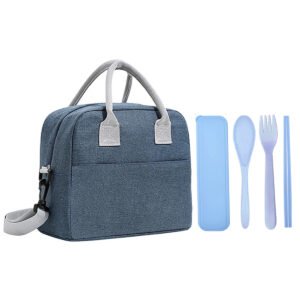 STAR BABiES - Insulated Mini Lunch Bag With Foldable Cutlery Set - Green - 5 Pcs