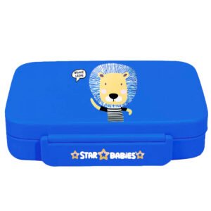 STAR BABiES - Bento Lunch Box With 4 Compartments - Brave Lion - Blue